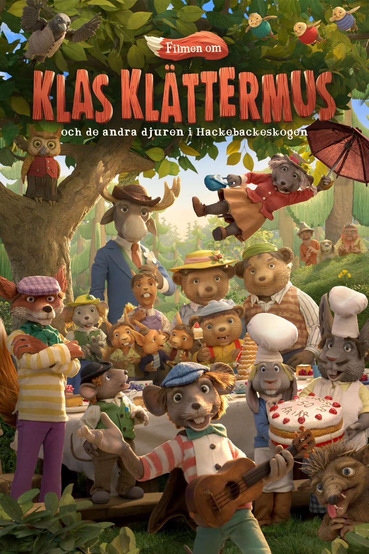 Klas Klättermus och de andra djuren i Hackebackeskogen filmaffisch