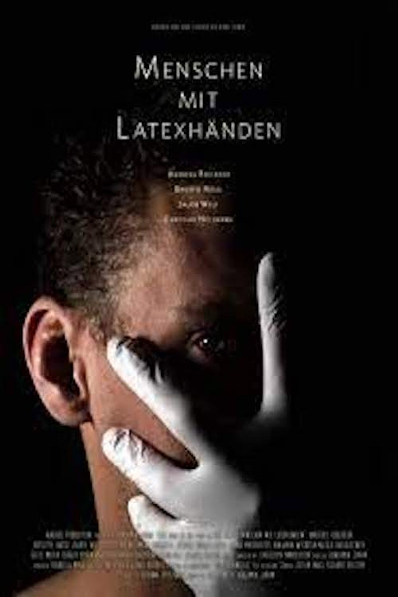 Menschen mit Latexhänden Backdrop