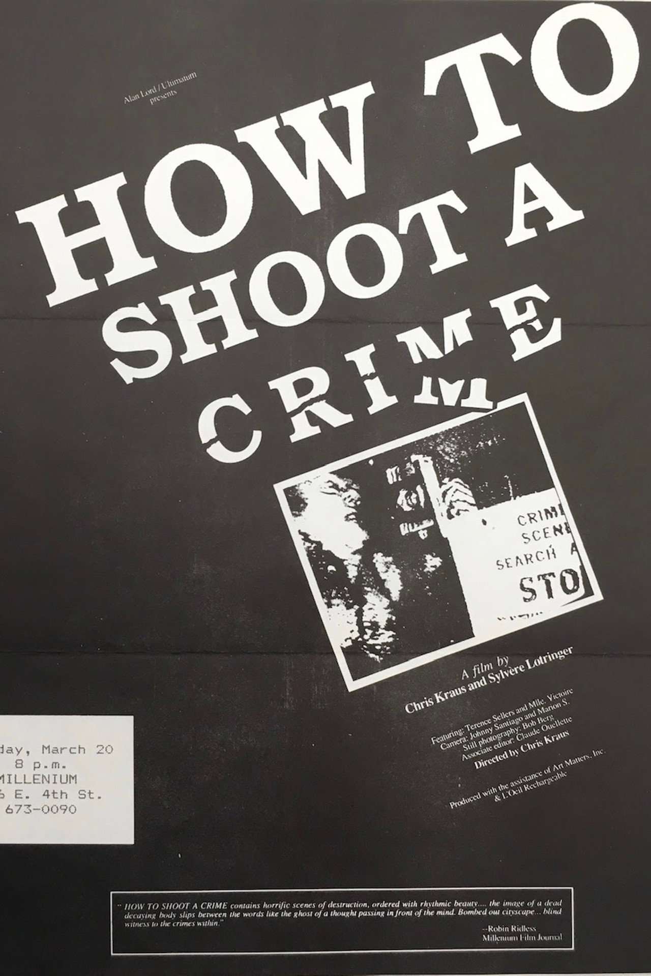 How to Shoot a Crime filmaffisch