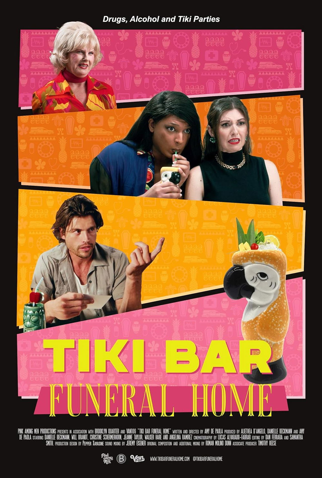 Tiki Bar Funeral Home Backdrop
