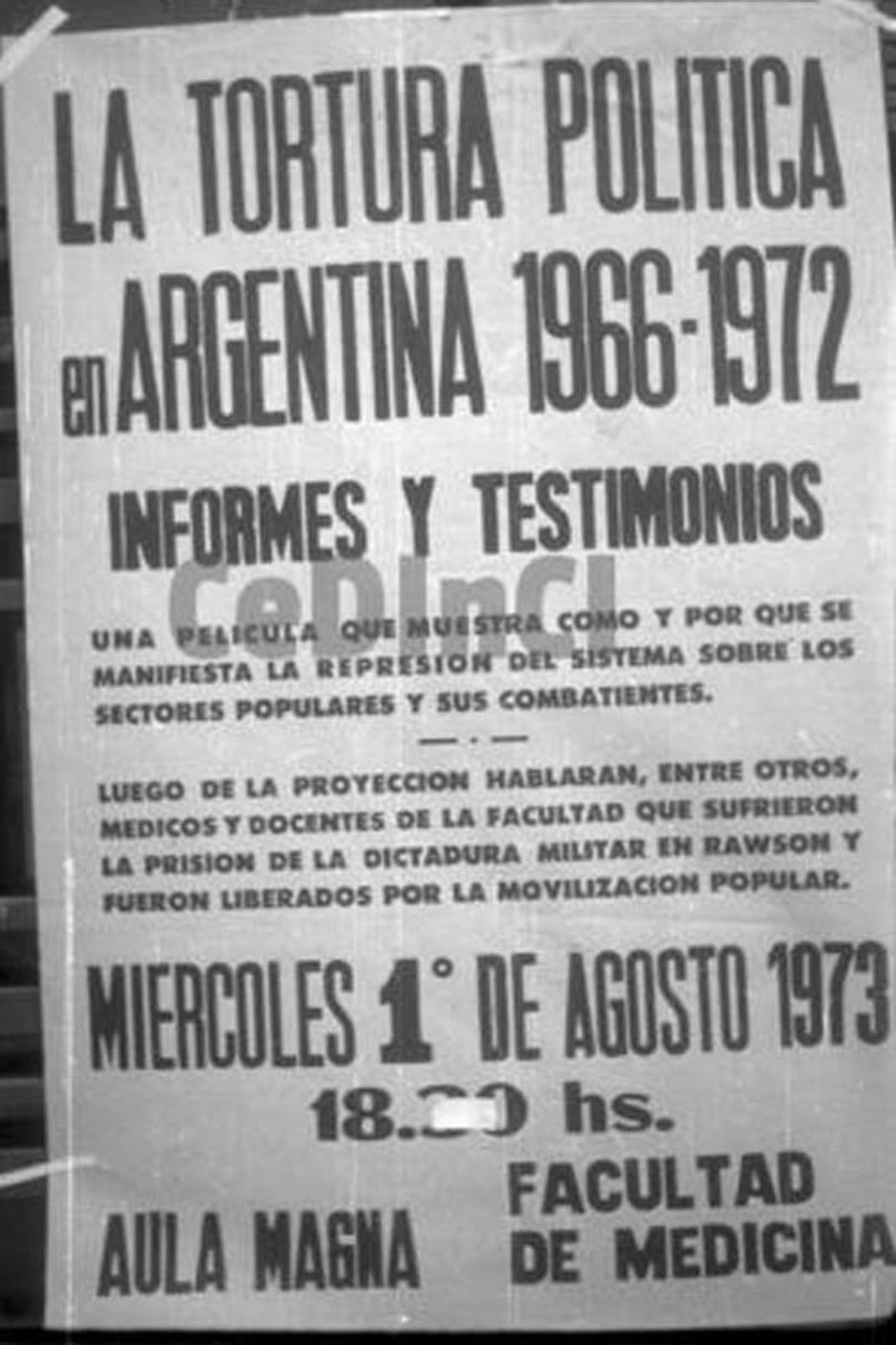 Informes y testimonios. La tortura política en Argentina 1966-1972 Backdrop