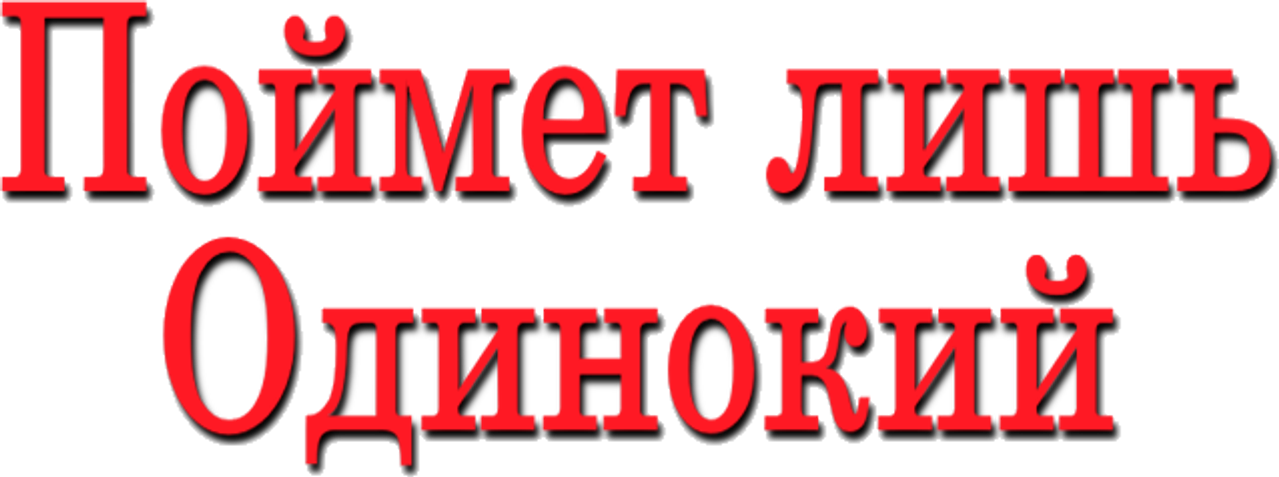 Поймёт лишь одинокий