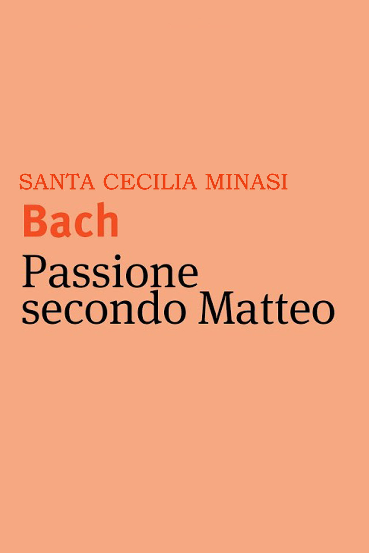 Minasi/ Bach - Passione secondo Matteo Backdrop