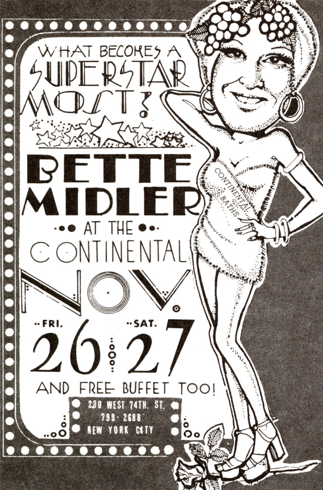 Bette Midler at the Continental Baths Backdrop