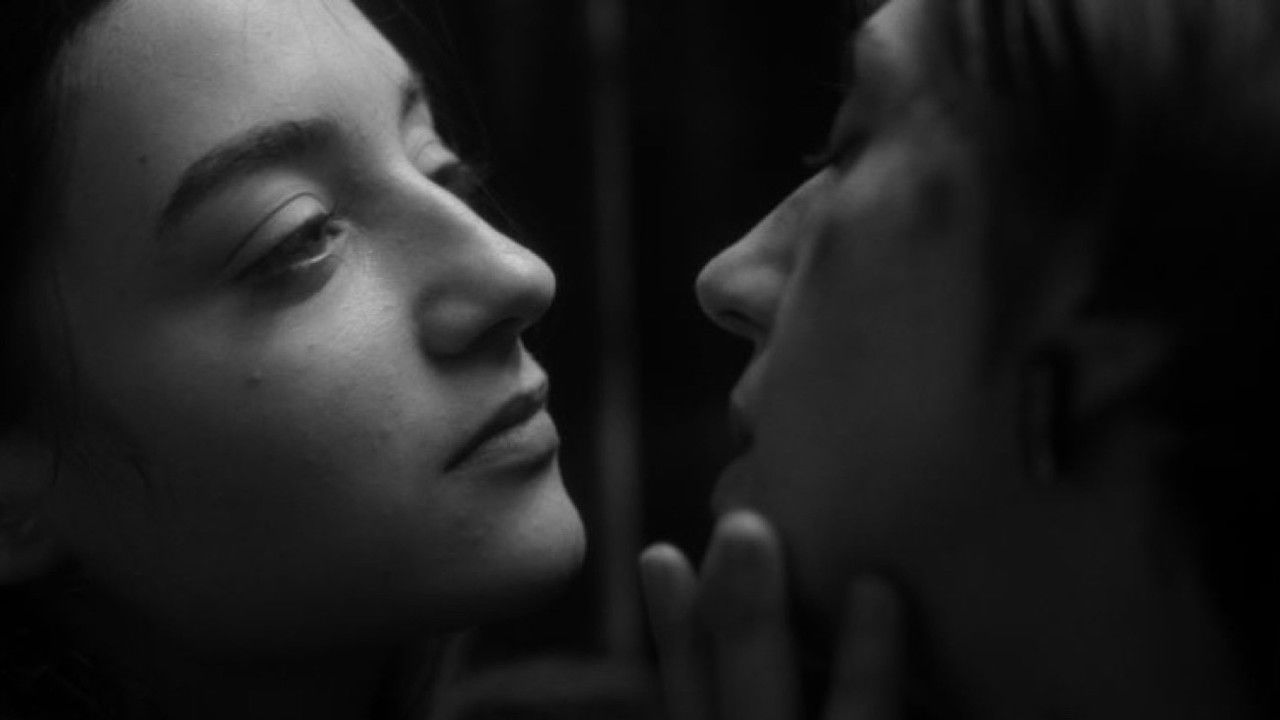 Two People Exchanging Saliva backdrop