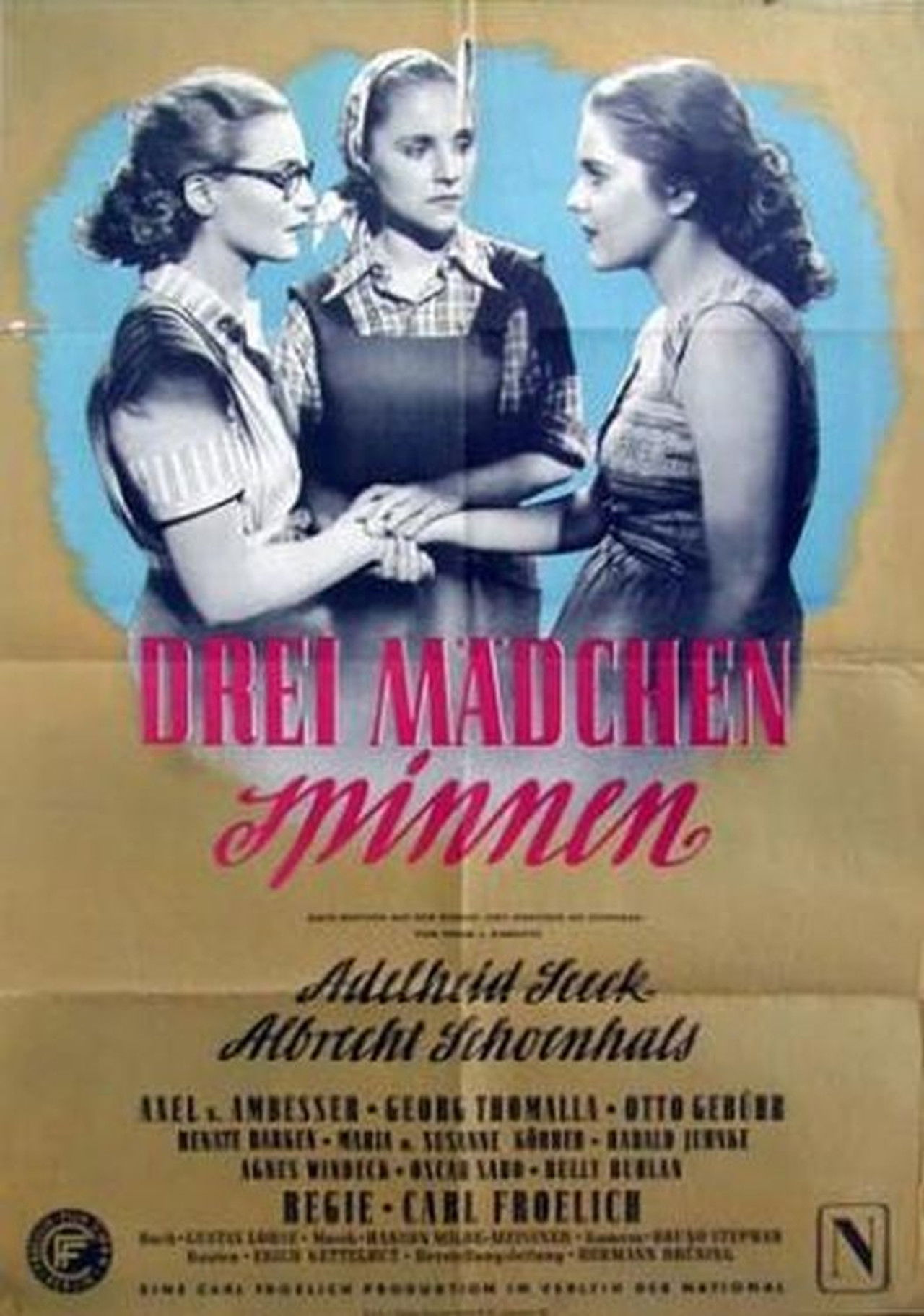 Drei Mädchen spinnen Backdrop