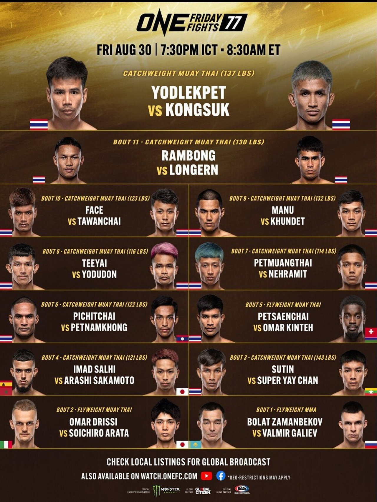 ONE Friday Fights 77: Yodlekpet vs. Kongsuk filmaffisch