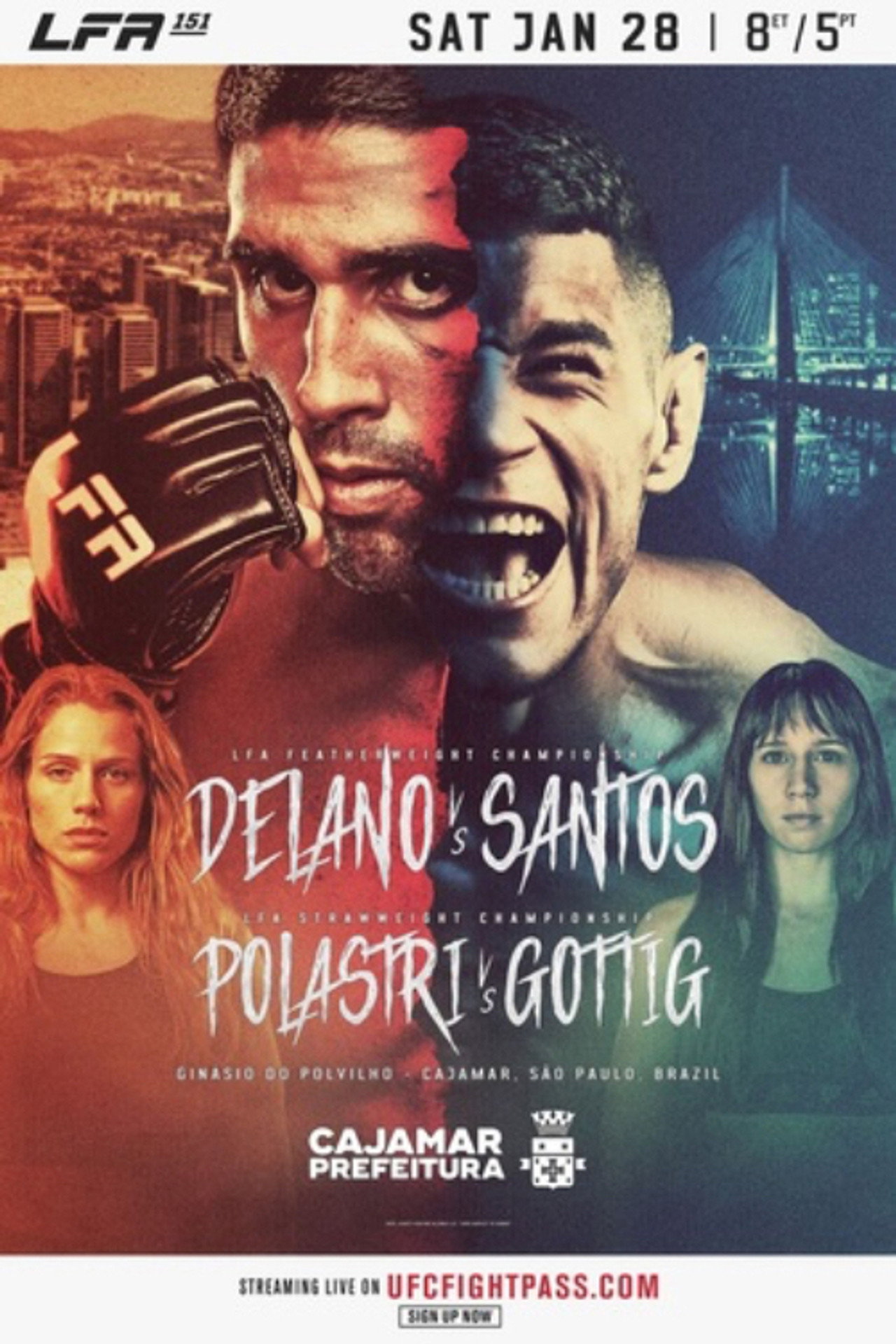 LFA 151: Delano vs. Santos filmaffisch