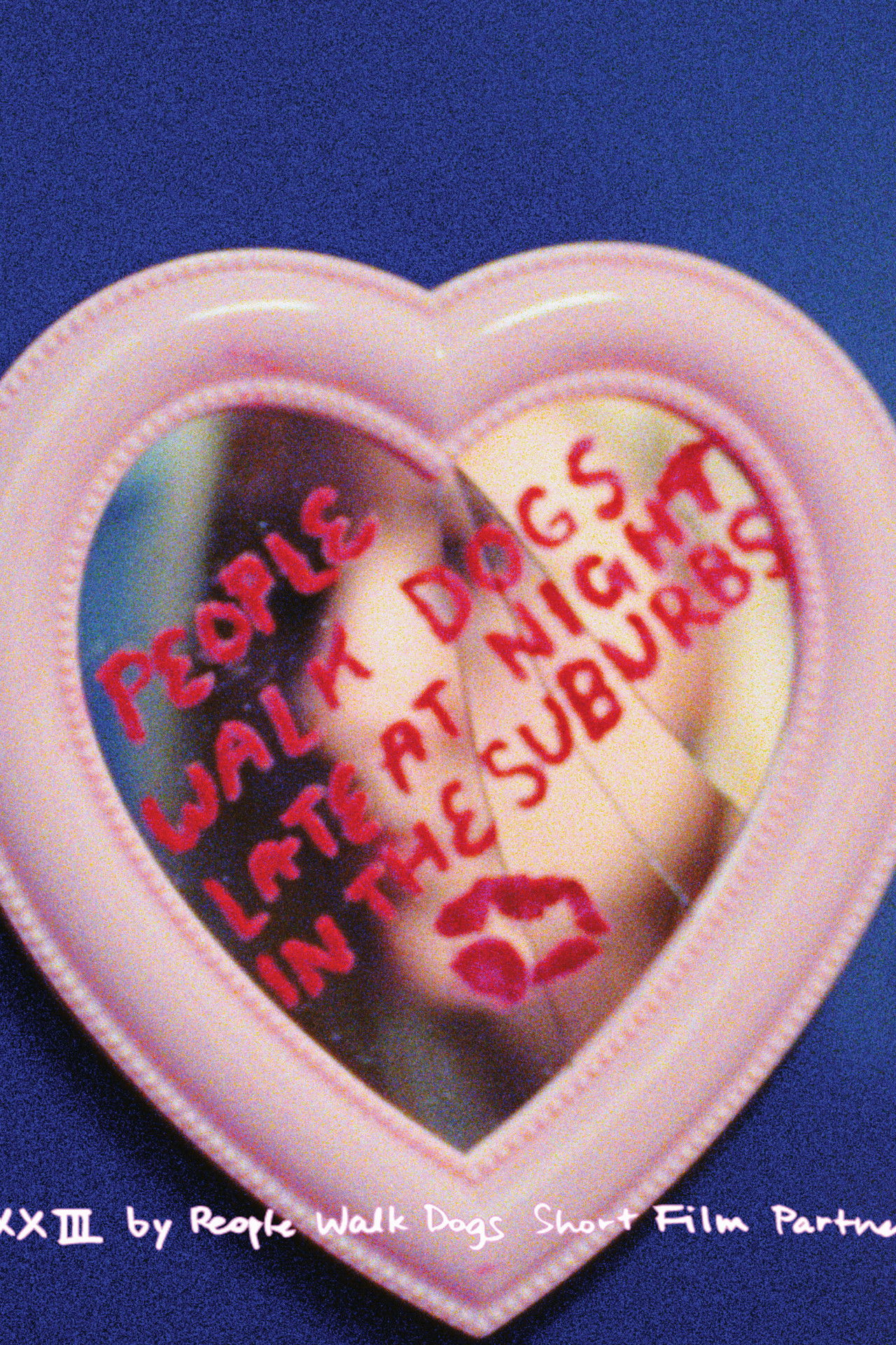 People Walk Dogs Late at Night in the Suburbs Backdrop