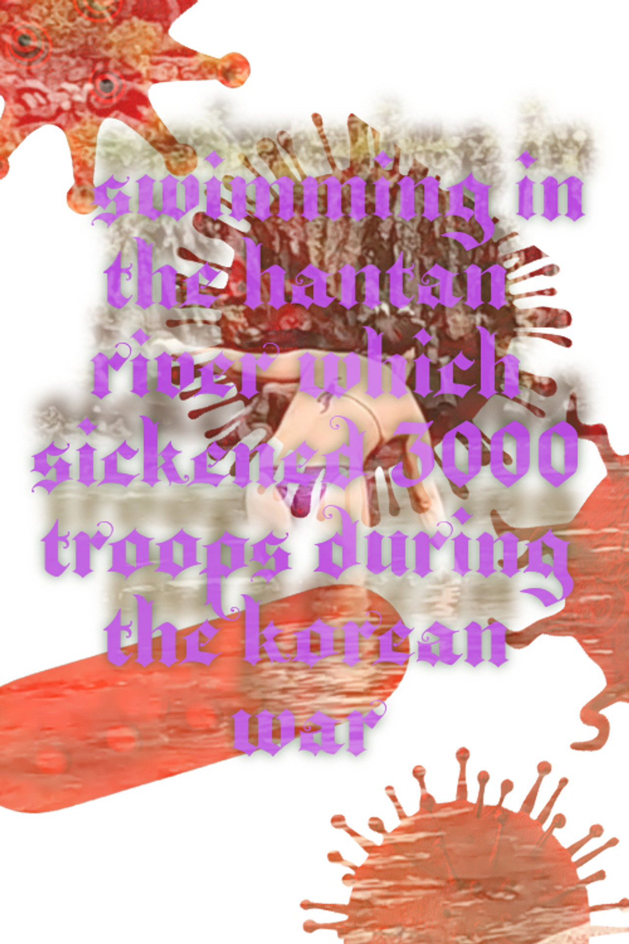 Swimming in the Hantan River which sickened 3000 troops during the Korean War Backdrop