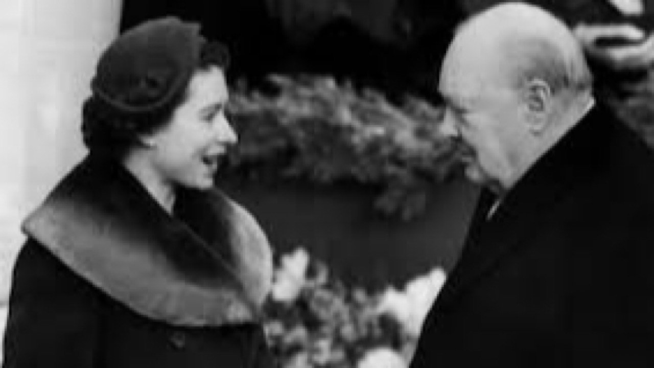Backdrop for Churchill & The Queen