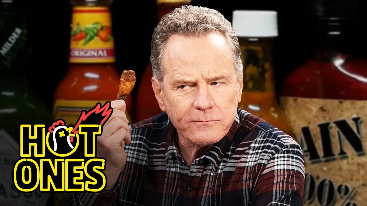 Hot Ones - Season 20 Episode 2 : Bryan Cranston Fully Commits While Eating Spicy Wings