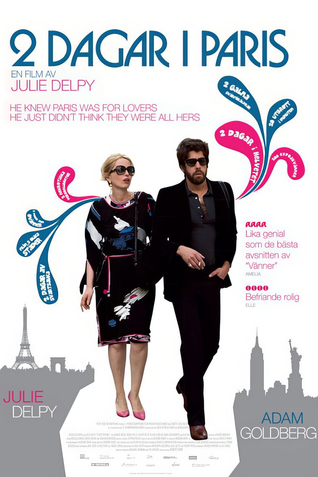 2 dagar i Paris filmaffisch