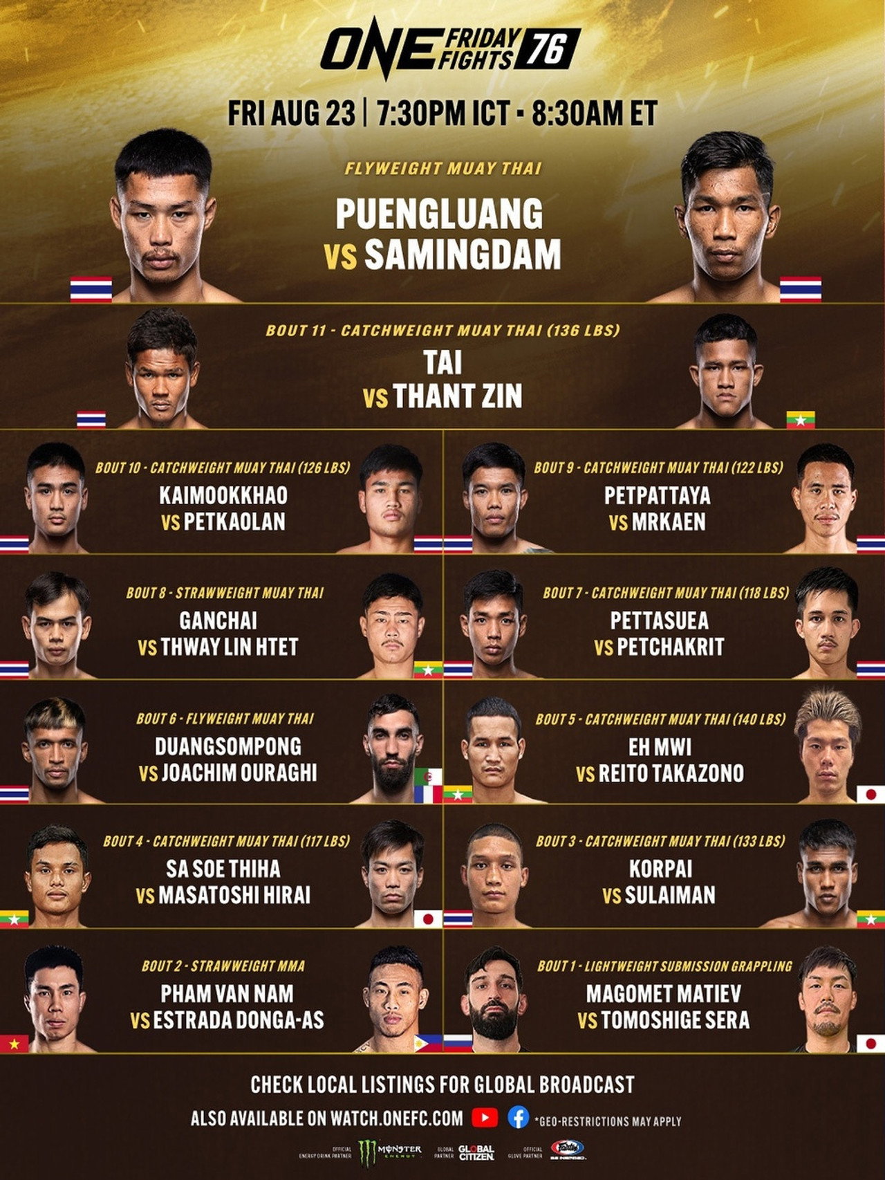 ONE Friday Fights 76: Puengluang vs. Samingdam filmaffisch