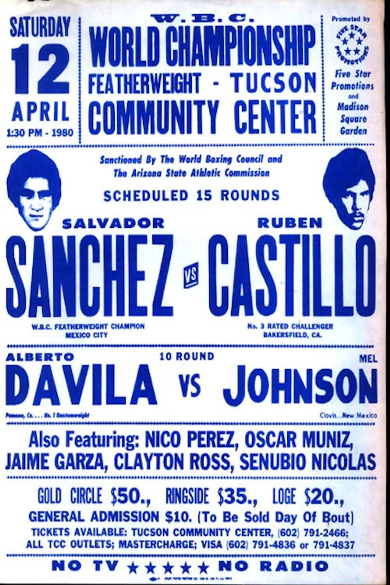 Salvador Sanchez vs. Ruben Castillo Backdrop