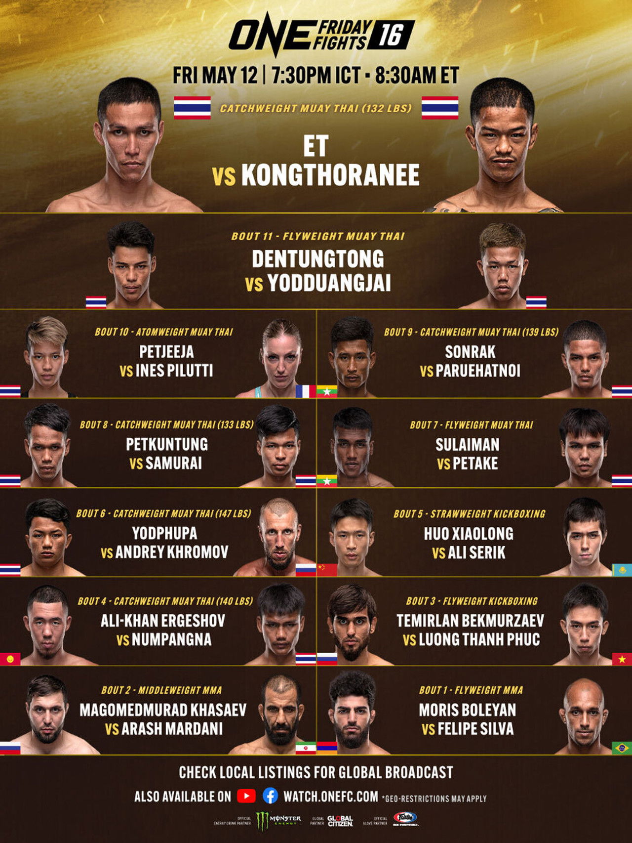 ONE Friday Fights 16: ET vs. Kongthoranee Backdrop