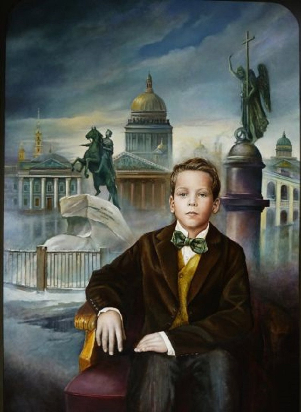 Leerjongen in Petersburg Backdrop