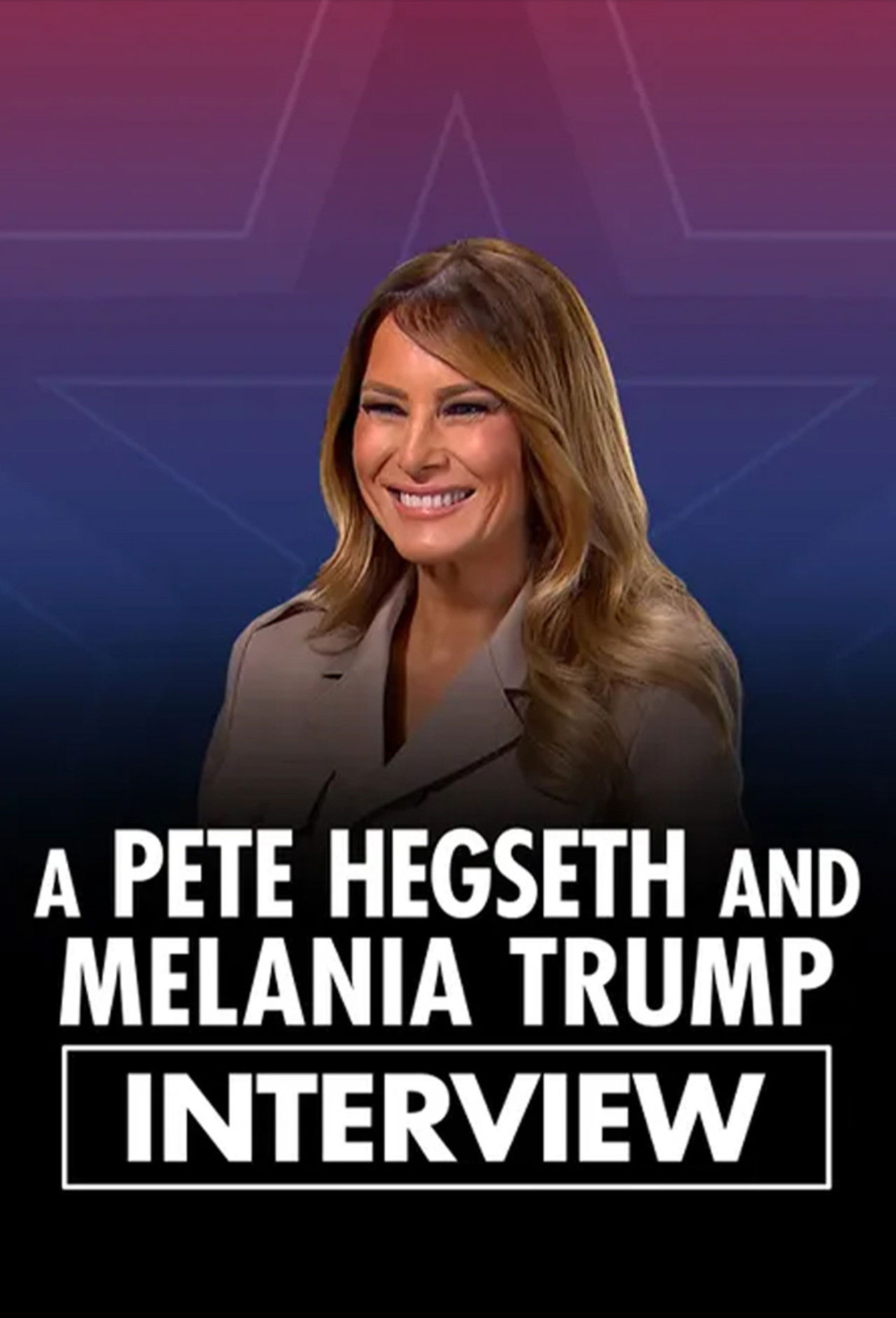 A Pete Hegseth and Melania Trump Interview Backdrop