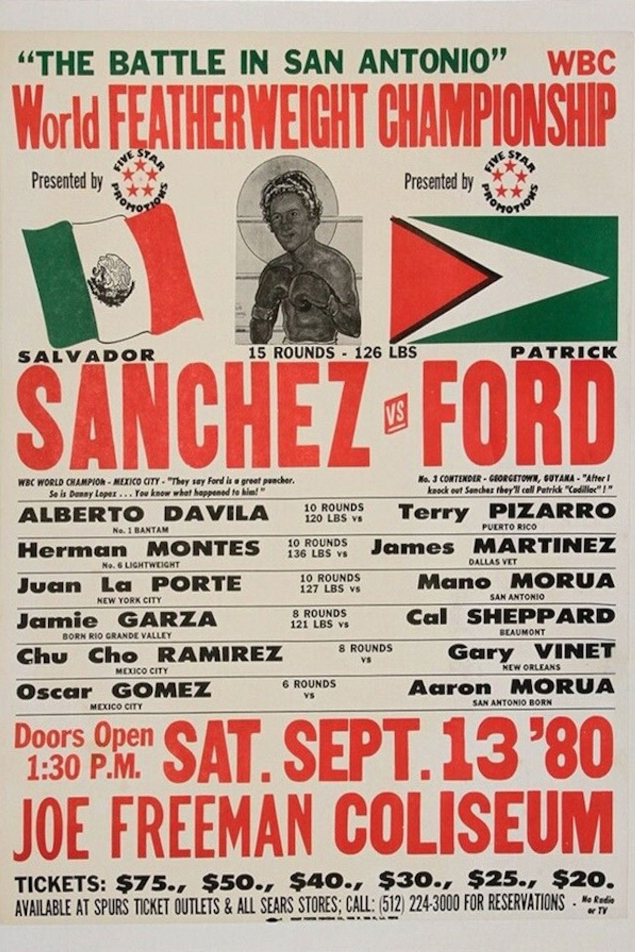 Salvador Sanchez vs. Patrick Ford Backdrop