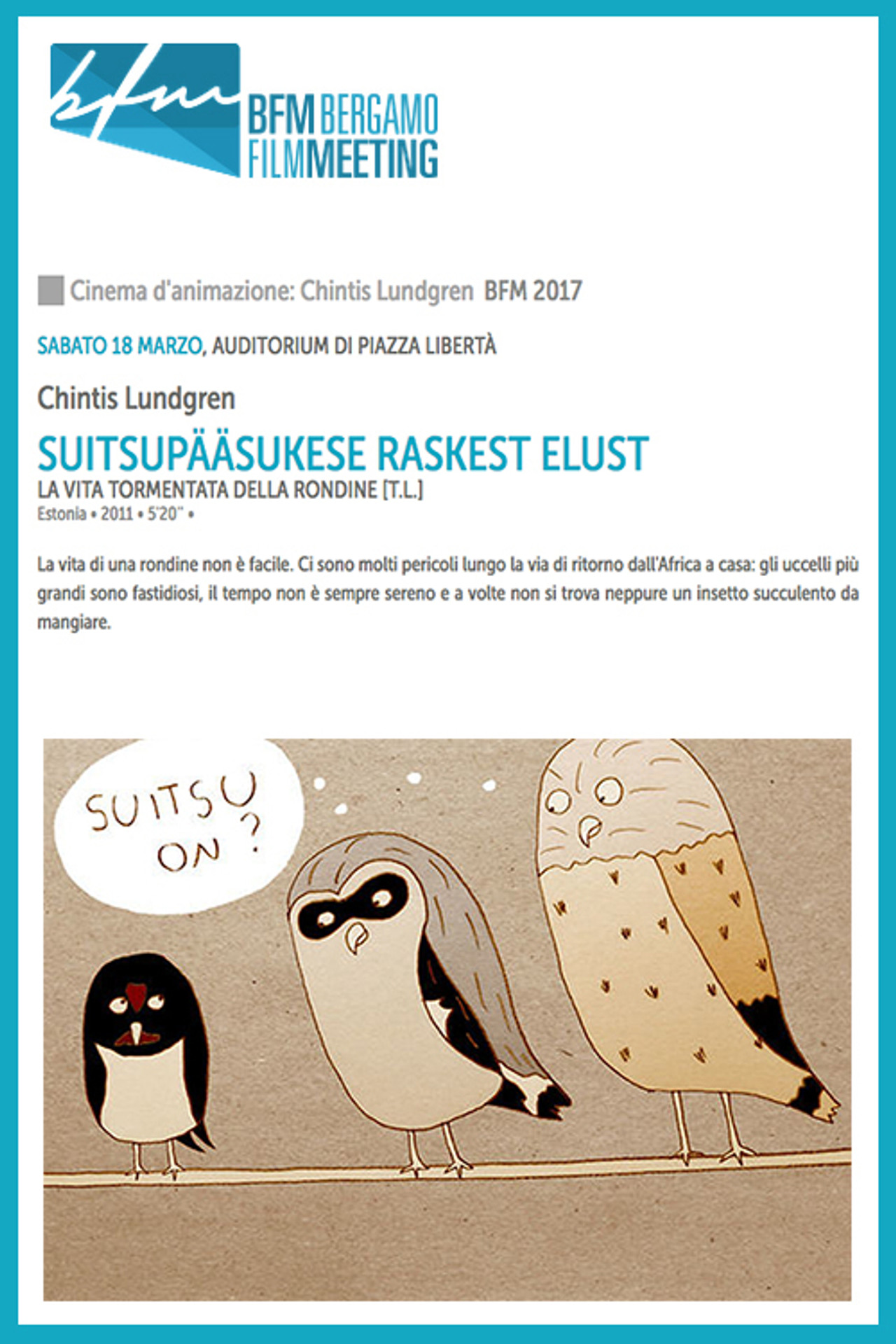 Suitsupääsukese raskest elust filmaffisch