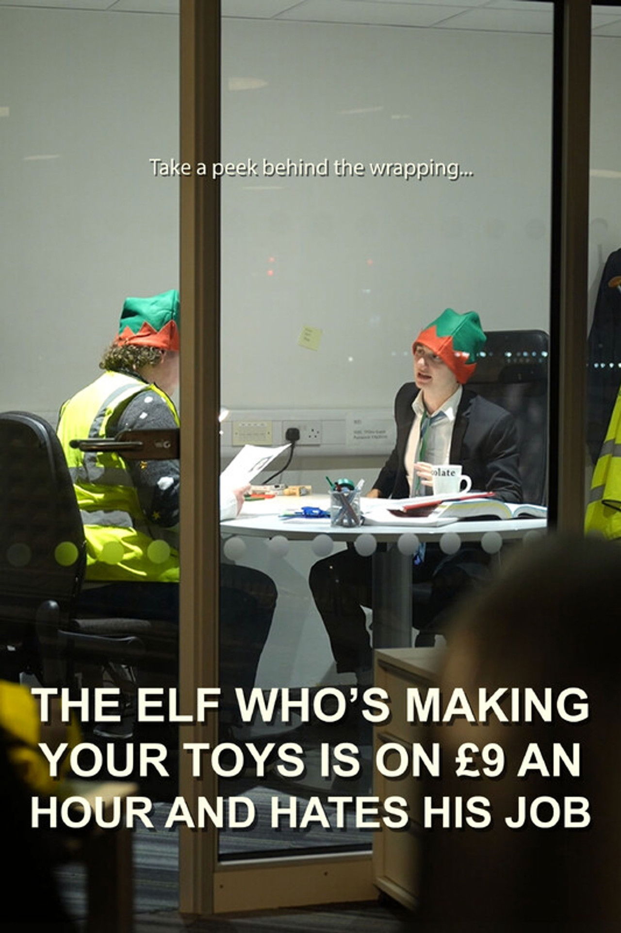 The Elf Who's Making Your Toys is on £9 an Hour and Hates His Job Backdrop