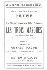 Poster for Les Trois masques 