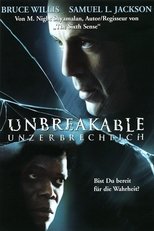 Unbreakable - Unzerbrechlich: Ein verheerender Zugunfall vor den Toren von Philadelphia. 131 Tote. Nur ein Mann hat die Katastrophe überlebt ... völlig unverletzt, ganz ohne Schrammen. Hatte David Dunn nur Glück? Oder gibt es einen tieferen Grund für sein Überleben? Er hat keine Antworten auf seine Fragen. Doch dann tritt Elijah Price in sein Leben. Er behauptet, David Dunn sei unzerbrechlich und er wüsste, warum... Unbreakable - Unzerbrechlich: Ein verheerender Zugunfall vor den Toren von Philadelphia. 131 Tote. Nur ein Mann hat die Katastrophe überlebt ... völlig unverletzt, ganz ohne Schrammen. Hatte David Dunn nur Glück? Oder gibt es einen tieferen Grund für sein Überleben? Er hat keine Antworten auf seine Fragen. Doch dann tritt Elijah Price in sein Leben. Er behauptet, David Dunn sei unzerbrechlich und er wüsste, warum...