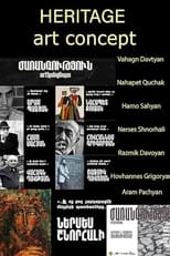 Poster for Heritage art concept project (third row) Vahagn Davtyan, Nahapet Quchak, Hamo Sahyan, Nerses Shnorhali, Razmik Davoyan, Hovhannes Grigoryan, Aram Pachyan 