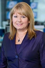 Małgorzata Łaszcz as prowadząca in Loża prasowa