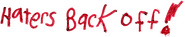 Logo of Haters Back Off image size 1059x211