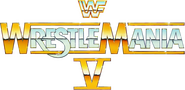 Logo of WWE WrestleMania V image size 505x247