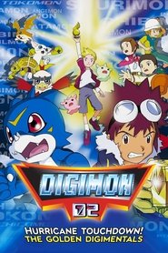 poster Digimon Adventure 02: Hurricane Touchdown! The Golden Digimentals