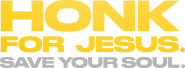 Logo of Honk for Jesus. Save Your Soul. image size 3371x1248