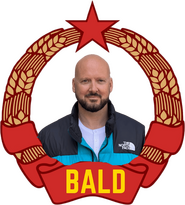 Logo of bald and bankrupt image size 789x873