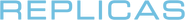 Logo of Replicas image size 1276x137
