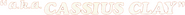 Logo of a.k.a. Cassius Clay image size 907x74