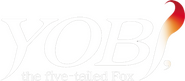 Yobi, The Five-Tailed Fox Logo of Yobi, The Five-Tailed Fox image size 388x170
