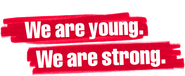 Logo of We Are Young. We Are Strong. image size 1275x527
