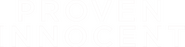 Logo of Proven Innocent image size 2836x717