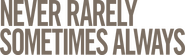 Logo of Never Rarely Sometimes Always image size 4225x1248