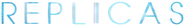 Logo of Replicas image size 1273x174