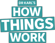 Logo of Dr Karl's How Things Work image size 1851x1469
