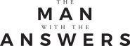 Logo of The Man with the Answers image size 3686x1298