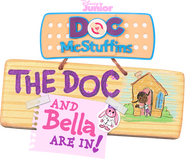 Logo of Doc McStuffins: The Doc and Bella Are In! image size 1501x1289