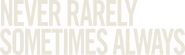 Logo of Never Rarely Sometimes Always image size 1500x443