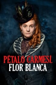 Pétalo carmesí, flor blanca