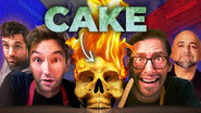 Double Fire Skull Cakes