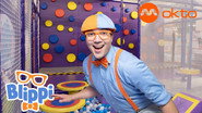 Blippi Moves and Jumps at Kiztopia