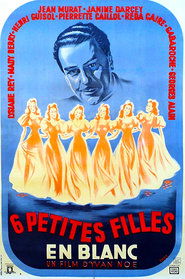 Poster Six petites filles en blanc