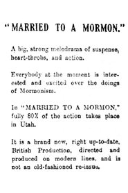 Poster Married to a Mormon 1922